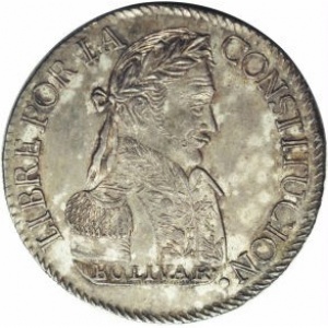 Реверс монеты Боливия, 2 соля, 1827-1829