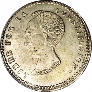 Реверс монеты Боливия, 2 соля, 1853