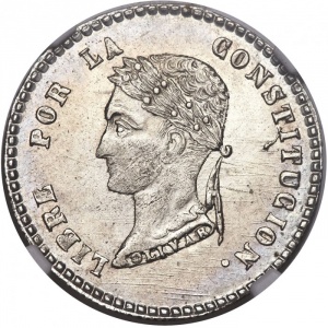 Реверс монеты Боливия, 2 соля, 1854