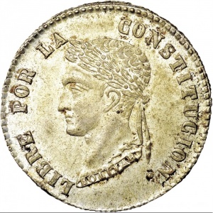 Реверс монеты Боливия, 4 соля, 1853-1855