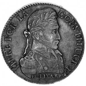 Реверс монеты Боливия, 8 солей, 1827-1840
