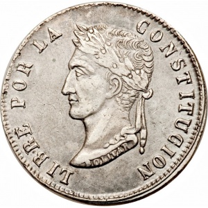 Реверс монеты Боливия, 8 солей, 1852-1856