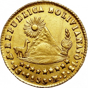 Аверс монеты Боливия, 1 скудо, 1852-1856
