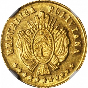 Аверс монеты Боливия, 1 скудо, 1868