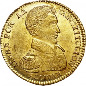 Аверс монеты Боливия, 2 скудо, 1834-1835