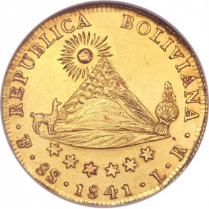Аверс монеты Боливия, 8 скудо, 1841-1847