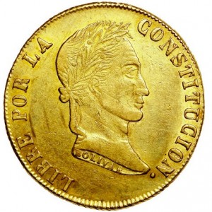 Реверс монеты Боливия, 8 скудо, 1852-1857