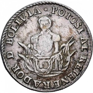 Аверс монеты Боливия, 1 соль, 1840, Хосе Мигель де Веласко Франко, Восстановитель Боливии