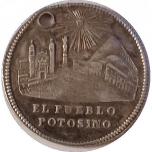 Аверс монеты Боливия, 1 соль, 1852, Президент Белзу