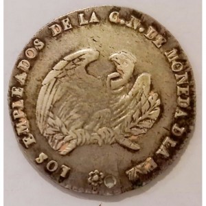 Аверс монеты Боливия, 1 соль, 1857, 2-я годовщина президентства генерала Хорхе Кордовы