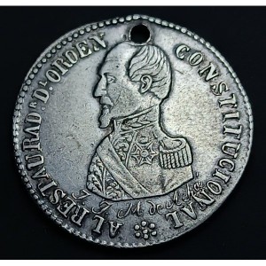 Аверс монеты Боливия, 2 соля, 1863, К восстановлению конституционного порядка
