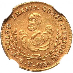 Аверс монеты Боливия, ½ скудо, 1854, Президент Белзу