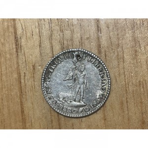Реверс монеты Боливия, 1 скудо, 1839, Феникс (серебро, серый цвет)