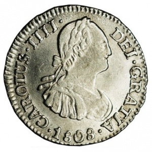 Аверс монеты Боливия, ½ реала, 1791-1809