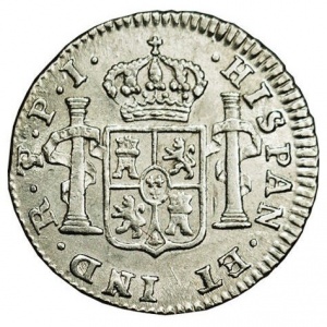 Реверс монеты Боливия, ½ реала, 1791-1809