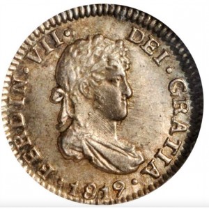 Аверс монеты Боливия, ½ реала, 1814-1825