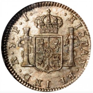 Реверс монеты Боливия, ½ реала, 1814-1825