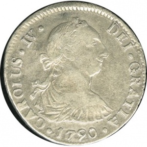Аверс монеты Боливия, 2 реала, 1789-1791