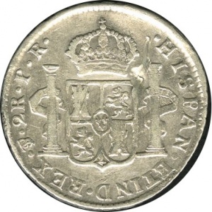 Реверс монеты Боливия, 2 реала, 1789-1791