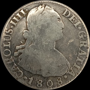 Аверс монеты Боливия, 2 реала, 1791-1808