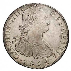Аверс монеты Боливия, 8 реалов, 1791-1808