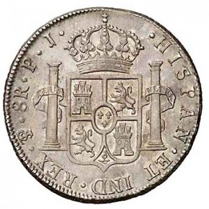 Реверс монеты Боливия, 8 реалов, 1791-1808