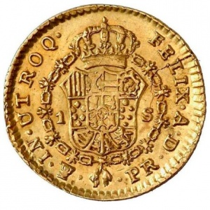 Реверс монеты Боливия, 1 эскудо, 1789-1791