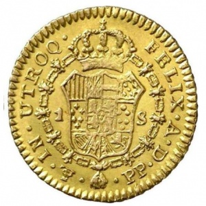Реверс монеты Боливия, 1 эскудо, 1791-1808