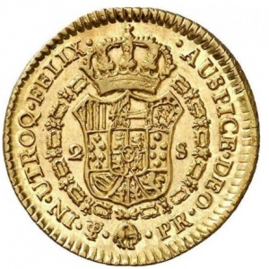 Реверс монеты Боливия, 2 эскудо, 1789-1790