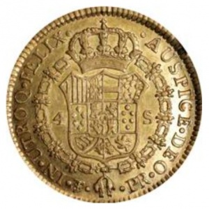 Реверс монеты Боливия, 4 эскудо, 1789-1790