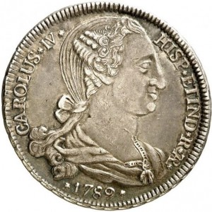 Аверс монеты Боливия, 8 реалов, 1789, Прокламация /коронованный двуглавый орел/