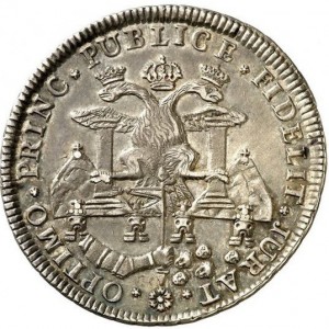 Реверс монеты Боливия, 8 реалов, 1789, Прокламация /коронованный двуглавый орел/