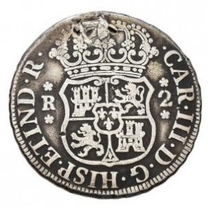 Аверс монеты Боливия, 2 реала, 1767-1770