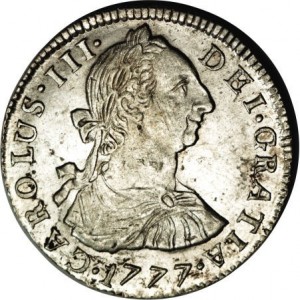 Аверс монеты Боливия, 2 реала, 1773-1789