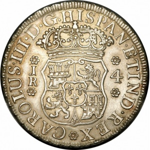 Аверс монеты Боливия, 4 реала, 1767-1770