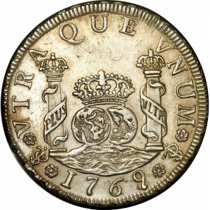 Реверс монеты Боливия, 4 реала, 1767-1770