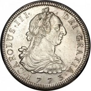 Аверс монеты Боливия, 8 реалов, 1773-1789