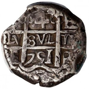 Реверс монеты Боливия, 4 реала, 1747-1760