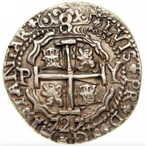 Аверс монеты Боливия, 8 реалов, 1725-1727
