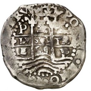 Реверс монеты Боливия, 2 реала, 1652-1666