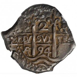 Реверс монеты Боливия, 2 реала, 1667-1701