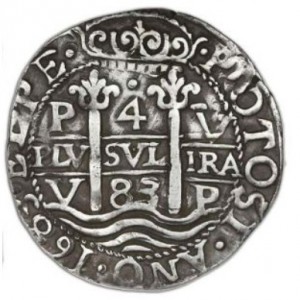 Реверс монеты Боливия, 4 реала, 1667-1701