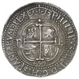 Аверс монеты Боливия, 8 реалов, 1652-1666