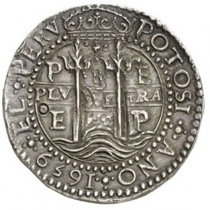 Реверс монеты Боливия, 8 реалов, 1652-1666
