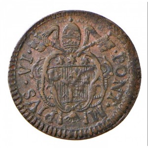 Аверс монеты Болонья, 1 кваттрино, 1778-1779