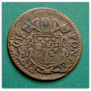 Аверс монеты Болонья, 1 кваттрино, 1778-1779