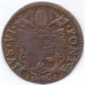 Аверс монеты Болонья, 1 кваттрино, 1779