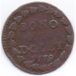 Реверс монеты Болонья, 1 кваттрино, 1779