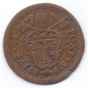 Аверс монеты Болонья, 1 кваттрино, 1779-1784