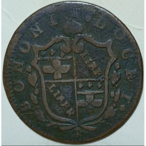 Аверс монеты Болонья, ½ байокко, 1721-1724